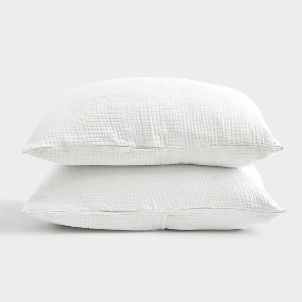 NWOT Quince Organic Airy Cotton Gauze Queen Sham Set of 2 in White